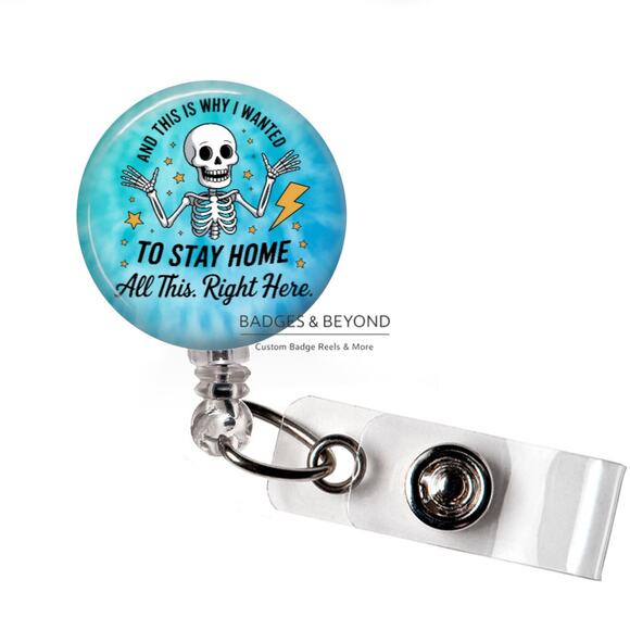 Handmade Accessories - 😅🏠 This Is Why I Wanted To Stay Home Badge Reel | Funny Work ID Holder